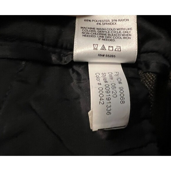 Express Trouser Super High-Rise Pleat Work Pants  Women's 4S  Brown Herringbone - Picture 9 of 10